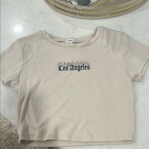 Garage Cream Short Sleeve Tee Los Angeles Graphic